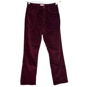 Universal Thread Womens Corduroy Pants 4R Burgundy High Rise Ankle Bootcut